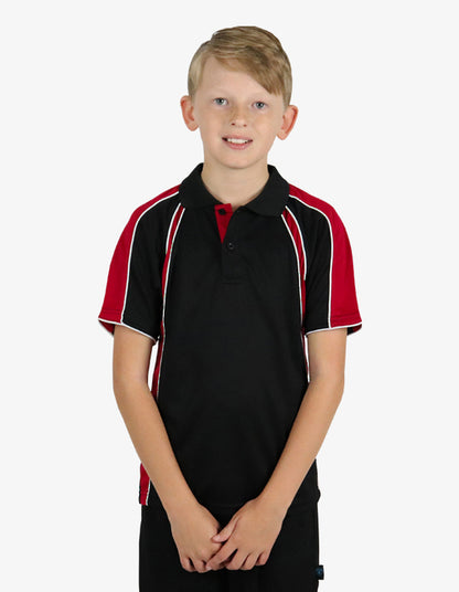 Be Seen Kids Polo Shirt With Contrast Sleeve Edge Piping (The Rozella)