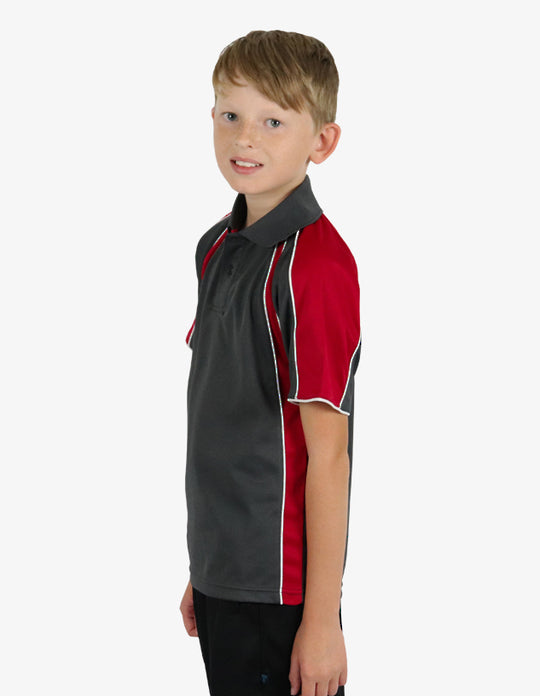 Be Seen Kids Polo Shirt With Contrast Sleeve Edge Piping (The Rozella)