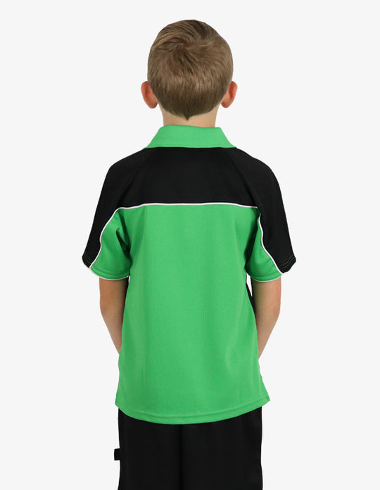Be Seen Kids Polo Shirt With Contrast Sleeve Edge Piping (The Rozella)