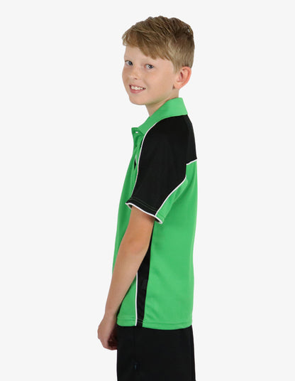 Be Seen Kids Polo Shirt With Contrast Sleeve Edge Piping (The Rozella)