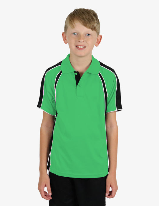 Be Seen Kids Polo Shirt With Contrast Sleeve Edge Piping (The Rozella)