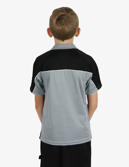 Be Seen Kids Polo Shirt With Contrast Sleeve Edge Piping (The Rozella)