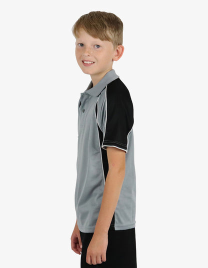 Be Seen Kids Polo Shirt With Contrast Sleeve Edge Piping (The Rozella)