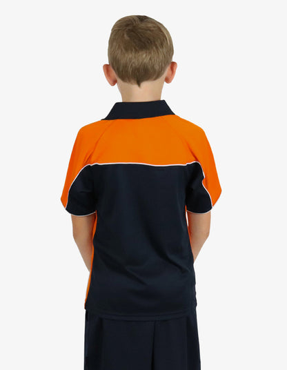 Be Seen Kids Polo Shirt With Contrast Sleeve Edge Piping (The Rozella)