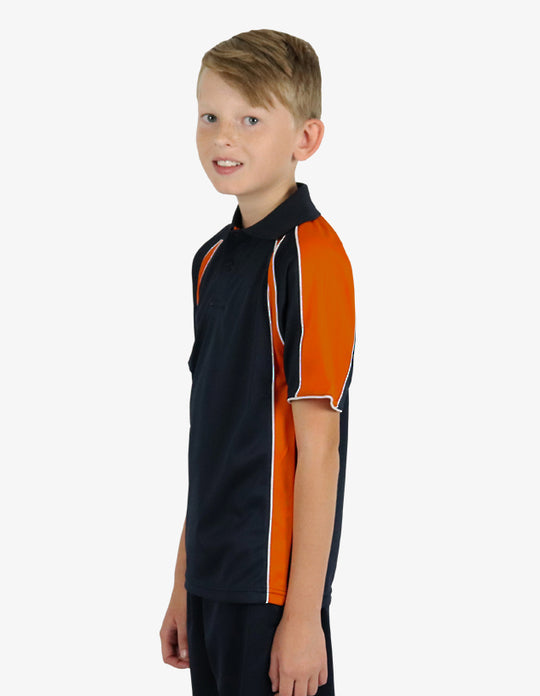 Be Seen Kids Polo Shirt With Contrast Sleeve Edge Piping (The Rozella)