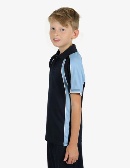 Be Seen Kids Polo Shirt With Contrast Sleeve Edge Piping (The Rozella)