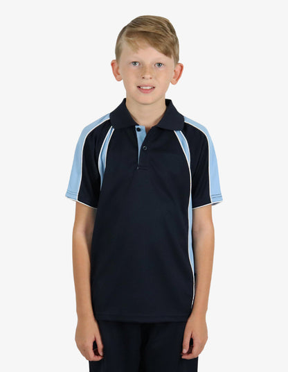 Be Seen Kids Polo Shirt With Contrast Sleeve Edge Piping (The Rozella)