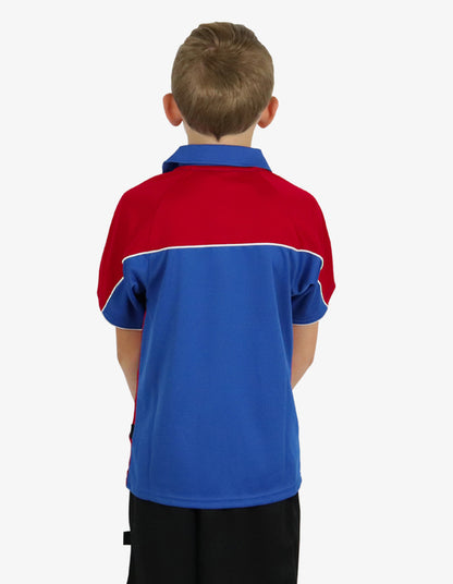 Be Seen Kids Polo Shirt With Contrast Sleeve Edge Piping (The Rozella)