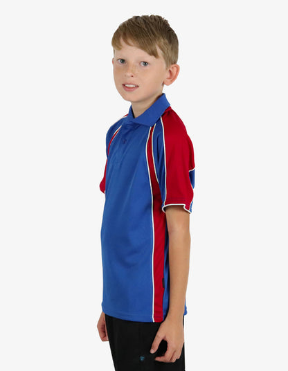 Be Seen Kids Polo Shirt With Contrast Sleeve Edge Piping (The Rozella)