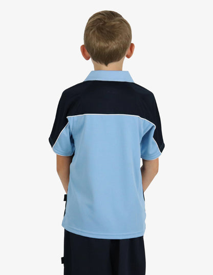 Be Seen Kids Polo Shirt With Contrast Sleeve Edge Piping (The Rozella)