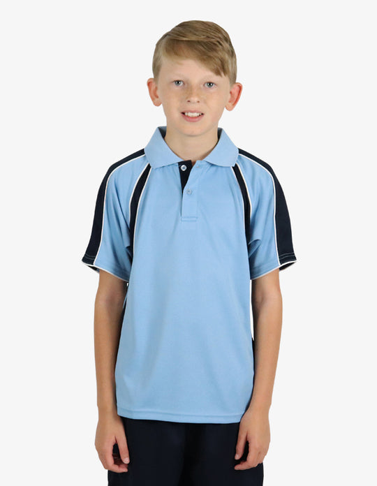 Be Seen Kids Polo Shirt With Contrast Sleeve Edge Piping (The Rozella)