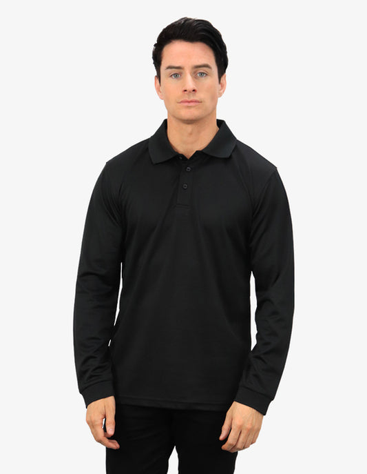 Be Seen Men's Plain Polo Shirt Long Sleeve (The Falcon)