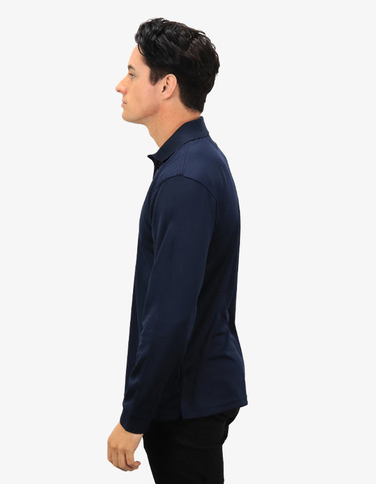 Be Seen Men's Plain Polo Shirt Long Sleeve (The Falcon)