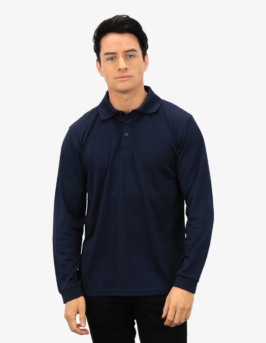 Be Seen Men's Plain Polo Shirt Long Sleeve (The Falcon)