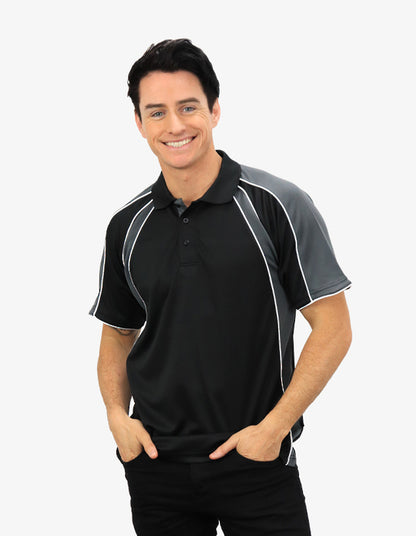 Be Seen Men's Polo Shirt With Contrast Sleeve 1st Color (The Toucan)