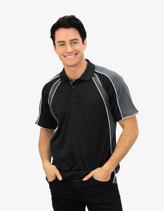 Be Seen Men's Polo Shirt With Contrast Sleeve 1st Color (The Toucan)