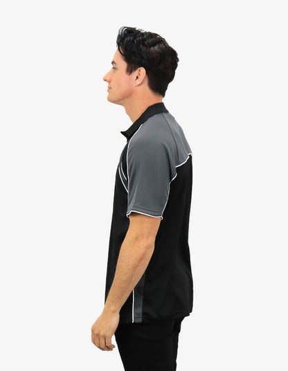 Be Seen Men's Polo Shirt With Contrast Sleeve 1st Color (The Toucan)