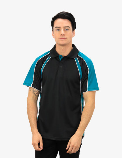 Be Seen Men's Polo Shirt With Contrast Sleeve 1st Color (The Toucan)