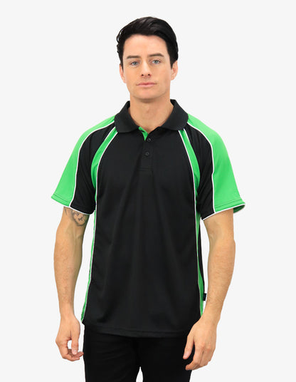Be Seen Men's Polo Shirt With Contrast Sleeve 1st Color (The Toucan)