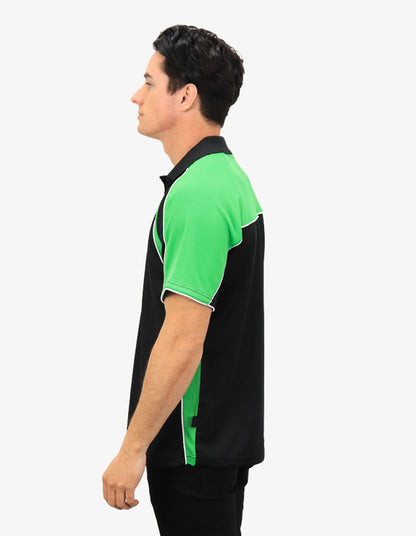 Be Seen Men's Polo Shirt With Contrast Sleeve 1st Color (The Toucan)