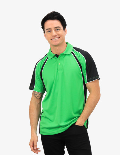 Be Seen Men's Polo Shirt With Contrast Sleeve 1st Color (The Toucan)