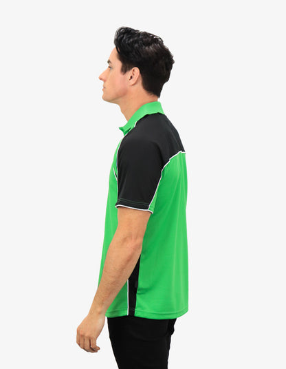 Be Seen Men's Polo Shirt With Contrast Sleeve 1st Color (The Toucan)
