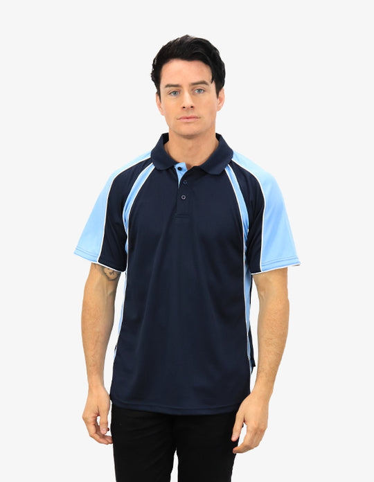 Be Seen Men's Polo Shirt With Contrast Sleeve 2nd Color (The Toucan)