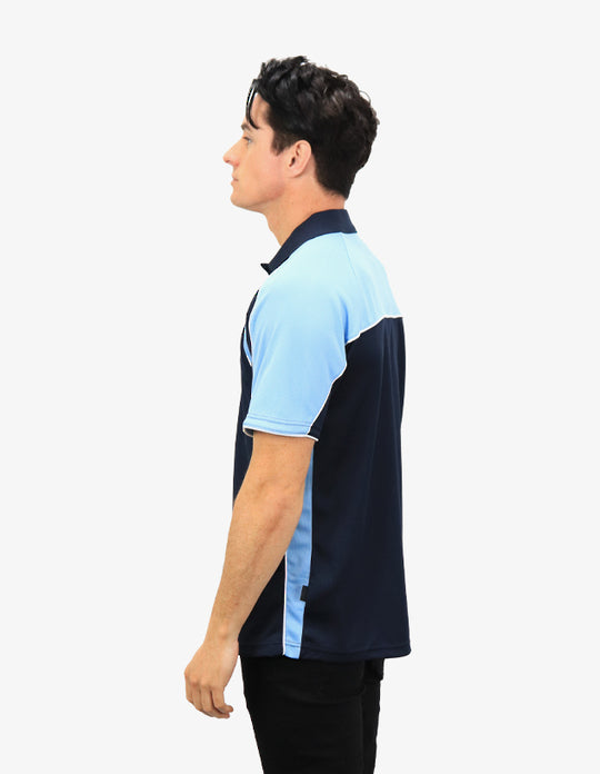 Be Seen Men's Polo Shirt With Contrast Sleeve 2nd Color (The Toucan)