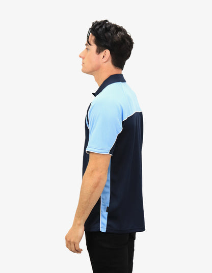 Be Seen Men's Polo Shirt With Contrast Sleeve 2nd Color (The Toucan)