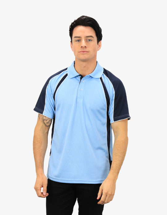 Be Seen Men's Polo Shirt With Contrast Sleeve 2nd Color (The Toucan)