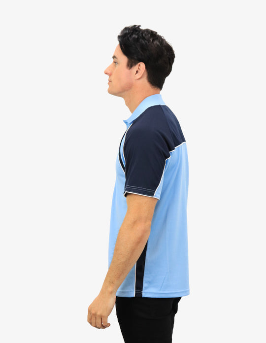 Be Seen Men's Polo Shirt With Contrast Sleeve 2nd Color (The Toucan)