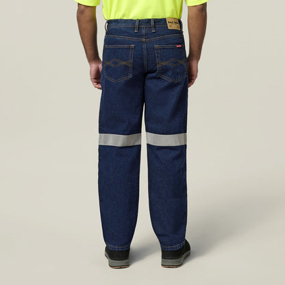 Hard Yakka Enzyme Washed Straight Leg Taped Denim Jeans (Y03513)
