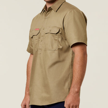 Hard Yakka Short Sleeve Closed Front Cotton Drill Work Shirt (Y07540)
