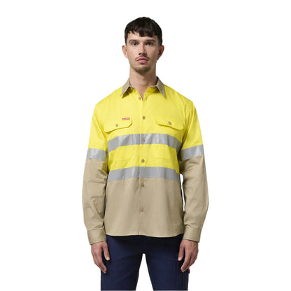 Hard Yakka Core Hi-Vis Long Sleeve 2 Tone Taped Vented Cotton Shirt (Y07940)
