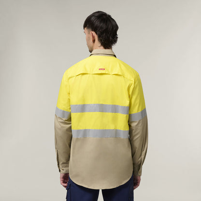 Hard Yakka Core Hi-Vis Long Sleeve 2 Tone Taped Vented Cotton Shirt (Y07940)