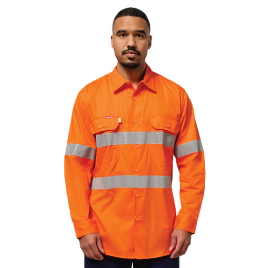 Hard Yakka Koolgear Hi-vis Taped Vented Cotton Twill Shirt (Y07996)