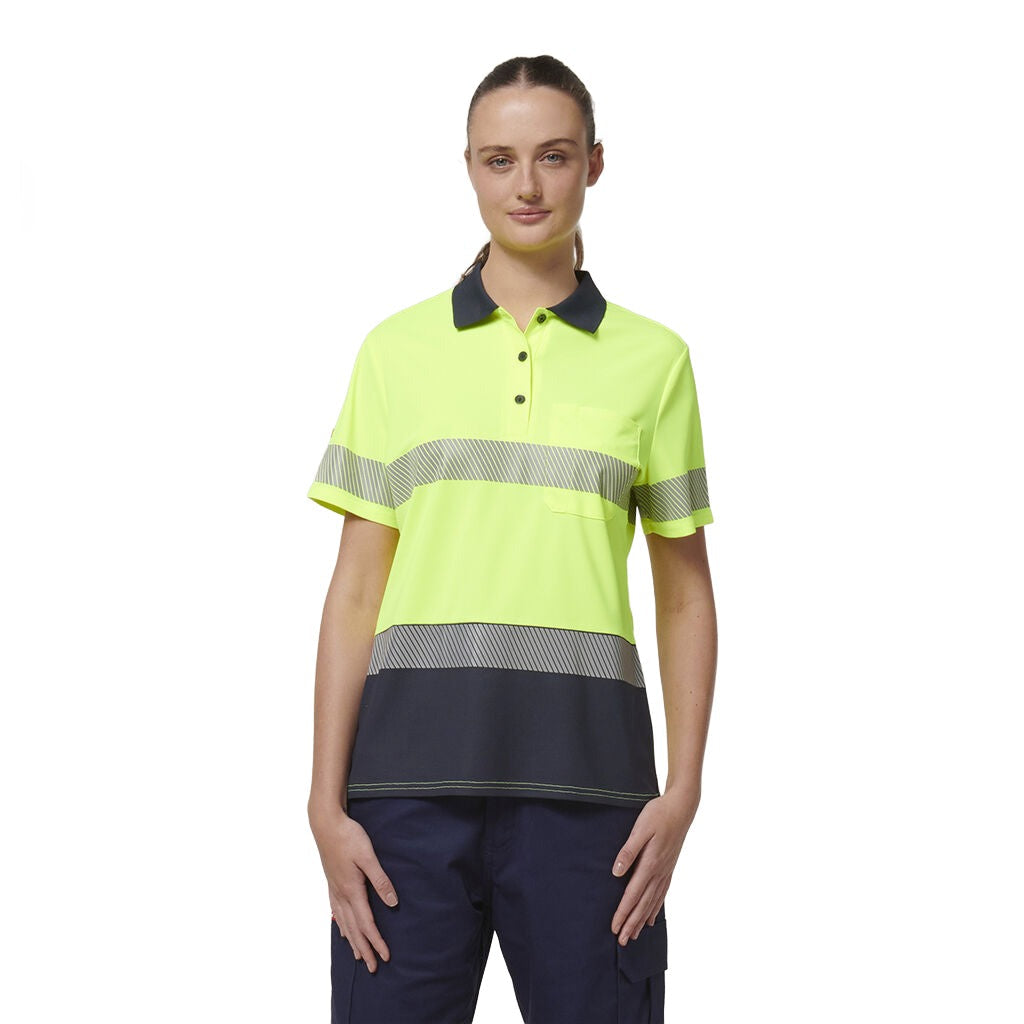 Hard Yakka Womn's Short Sleeve Hi Vis Taped Polo (Y08602)