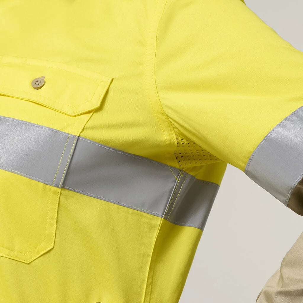 Hard Yakka Women's Hi-Vis Lightweight 2 Tone Taped Long Sleeve Shirt (Y08805)