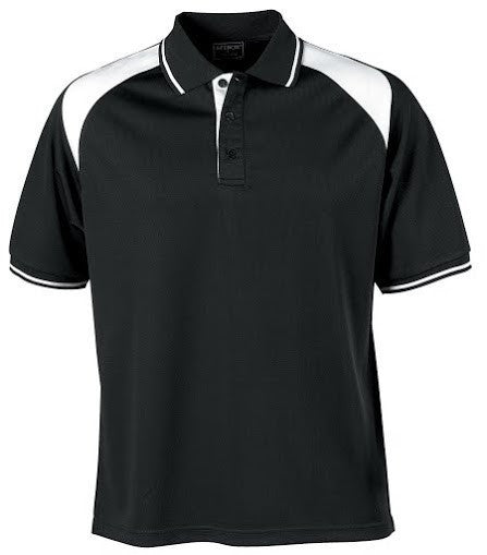 Stencil-Stencil Men's Club Cool Dry Polo-Black/White / S-Uniform Wholesalers - 11