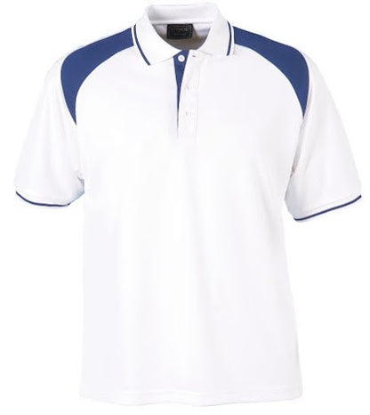 Stencil-Stencil Men's Club Cool Dry Polo-White/Navy / S-Uniform Wholesalers - 2