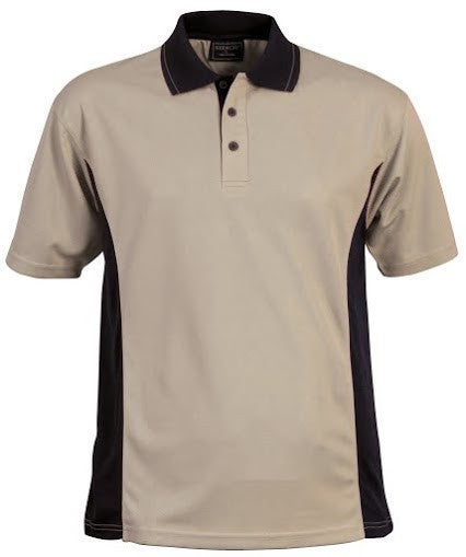 Stencil-Stencil Men's Active Cool Dry Polo-Beige/Navy / S-Uniform Wholesalers - 5