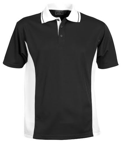 Stencil-Stencil Men's Active Cool Dry Polo-Black/White / S-Uniform Wholesalers - 8