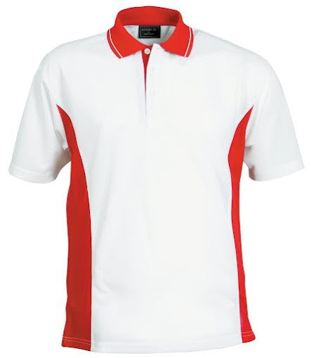 Stencil-Stencil Men's Active Cool Dry Polo-White/Red / S-Uniform Wholesalers - 1