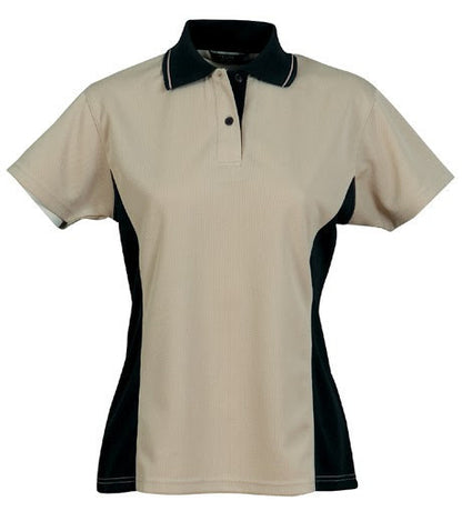 Stencil-Stencil Ladies' Active Cool Dry Polo-Beige/Navy / 8-Uniform Wholesalers - 4