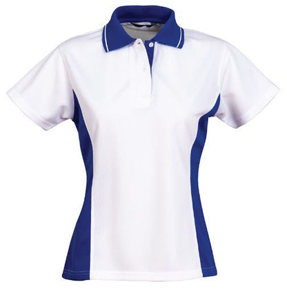 Stencil-Stencil Ladies' Active Cool Dry Polo-White/Royal Blue / 8-Uniform Wholesalers - 2