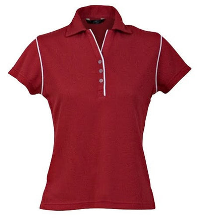Stencil-Stencil Ladies' Bio-Weave Polo-Cherry/Pale Blue / 8-Uniform Wholesalers - 3