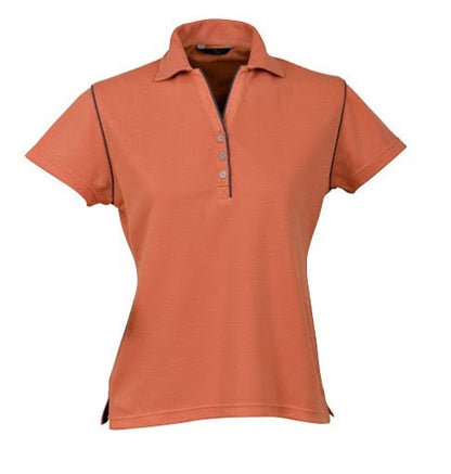 Stencil-Stencil Ladies' Bio-Weave Polo-Pumpkin/Navy / 8-Uniform Wholesalers - 2