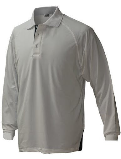 Stencil-Stencil Mens Long Sleeve Team Polo-Silver/Navy / S-Uniform Wholesalers - 2