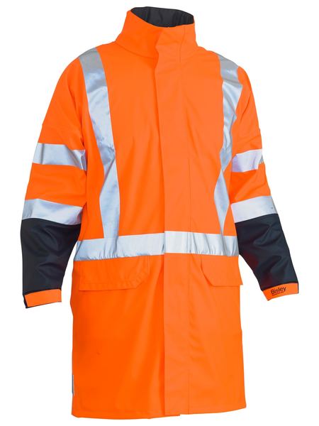 Bisley TTMC-W 3M X Taped Two Tone Hi Vis Stretch PU Rain Coat-(BJ6955XT)