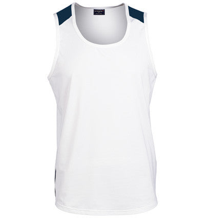 Stencil-Stencil Men's Team Singlet-White/Navy / S-Uniform Wholesalers - 1